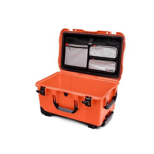 NANUK 938 Survival Gear Storage Case w/Wheels and Lid Organizer-for Preppers, Survivalist, First Aid and Emergencies - Waterproof, Dustproof, and Impact Resistant-Empty (Orange)