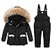 Betadog Baby Boys Snowsuit Set, Green, 24M Baby Girls' Toddler Classic Pant with Zipper Ski Jacket and Overall Pant (Black, 12-18 Months)