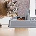 Relaxdays Wasser- und Futterspender, Futterautomat Katzen & Hunde, Flasche, Kunststoff, HBT 34x34,5x27,5 cm, dunkelgrau, 1 Stück (1er Pack)