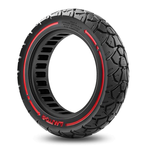 Amitor 10x2.5-6.5 Reifen Vollgummi Offroad für Ninebot MAX G30 G30P G30LP G30D G30D 2 E Scooter Vollgummireifen 60/70-6.5（250x64）, Abriebfeste & Pannensichere & Wartungsfrei, (Slot 45mm), 1PCS