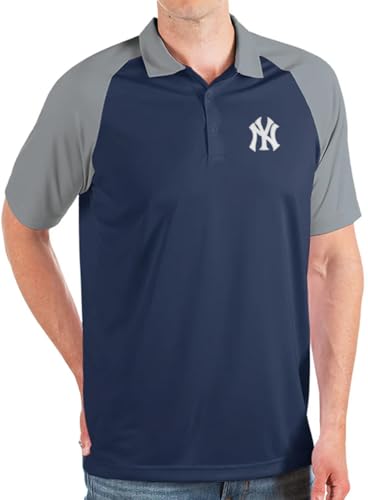 Men's New York Yankees Nova Polo Shirt (US, Alpha, Medium, Regular, Regular, Navy)