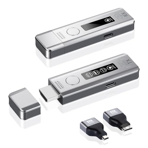 【Wireless HDMI Transmitter & Receiver】4K Decode 1080P Output, 165FT 2.4G/5G Wireless HDMI Extender Kit for Streaming Video and Audio to Monitor from TV Box Laptop Projector Camera