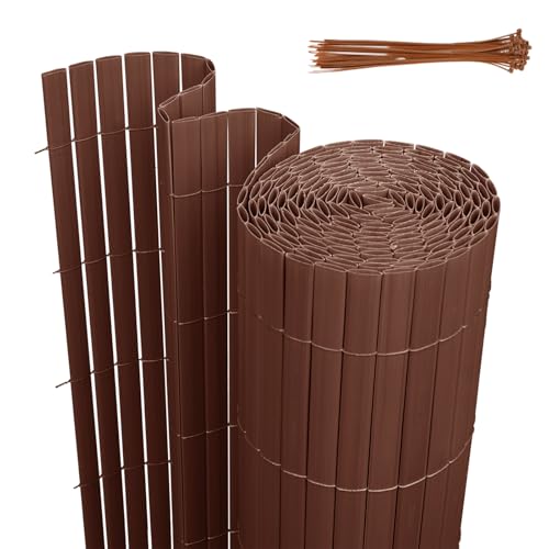 Brise-vue en PVC - 140 x 900 cm - Résistant aux UV et au vent - Renforcé avec 3 bandes - Attaches de câble incluses - Idéal pour clôtures de jardin et terrasses