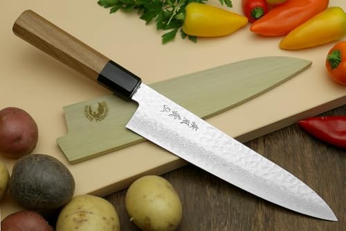 Yoshihiro VG10 Hammered Damascus Gyuto Japanese Chefs Knife - Thumbnail 3