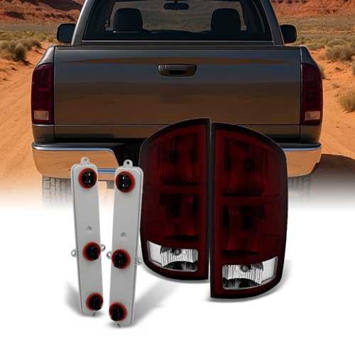 AKKON - For Dodge Ram 1500 | 2500 |3500 Pickup Truck Dark Red Tail Lights Replacement With Circuit Board Pair