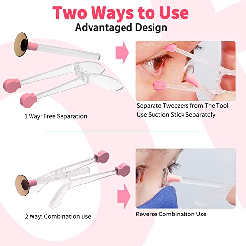 Ofone Contact Lens Remover Tool For Soft Lenses, Contact Lens Applicator With Tweezers And Case, Portable Contacts Inserter And Removal For Traveling (Pink) #TOP4
