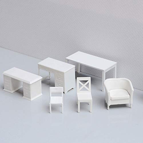Healifty 14 Pcs Modelo de Cadeira de Mesa de Jardim de PlÃ¡stico MÃ³veis Em Miniatura para O Jardim