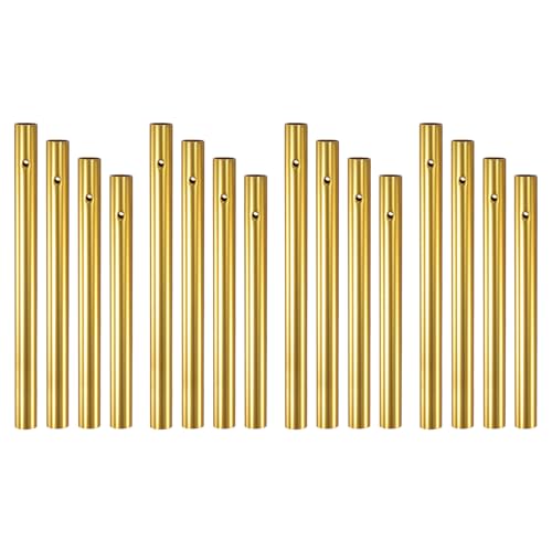 M METERXITY 16-Pack Wind Chime Tubes, 4 Sizes Aluminum Metal Wind Bell Empty Tubes for Outside/Adults Arts and Crafts/DIY [Gold]