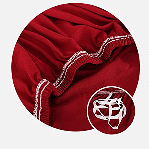 Housse de canapé élastique rouge pour canapé 4 places en polyester haute densité - 2