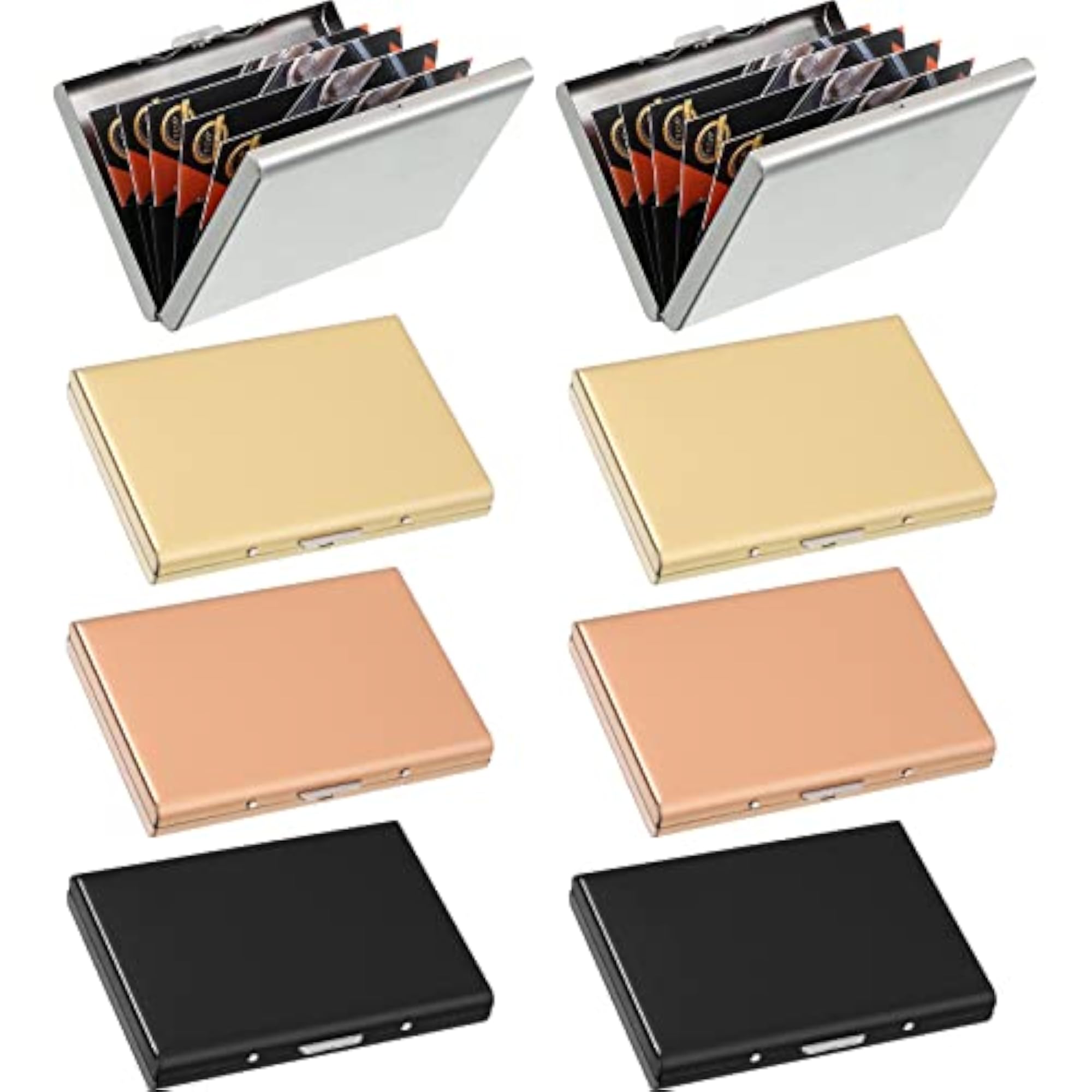 8 Pcs RFID Stainless Steel Business Card Holder Set