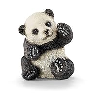 SCHLEICH 14734 Panda cub, playing Wild Life Toy Figurine for children aged 3-8 Years, Black