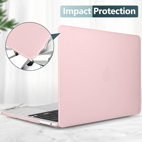 DONGKE for MacBook Pro 13 inch Case 2023 2022 2021 2020 Release Model: A2338 M2/M1 A2289 A2251 with Touch Bar & Touch ID, Frosted Matte Plastic Hard Shell Case & Keyboard Cover, Solid Pink by DONGKE - Image 5
