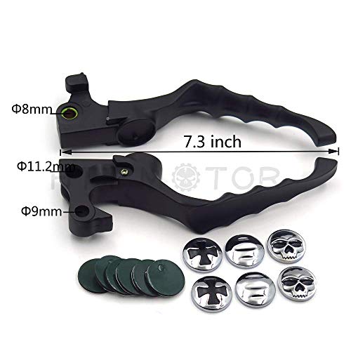 Xkh- Motorcycle Parts Brake Clutch Hand Lever Compatible With Sportster 1200 883 883R Forty Eight Seventy Two Black Levers With Black Zumbie Cross Groove Covers [B00Y44Icnk] #TOP4