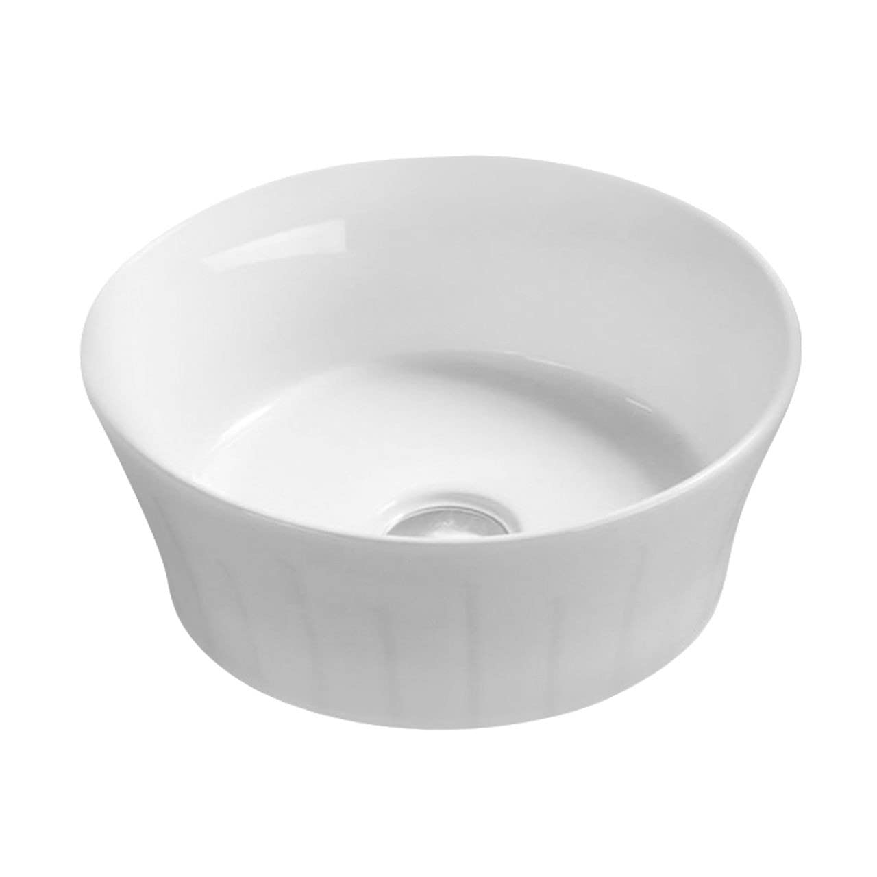 Nuie White Nbv167 Modern Round Bathroom Counter Top Sink Basin,