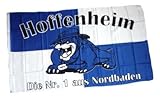 Fahnengröße: Fahne / Flagge Hoffenheim Bulldogge Fan NEU 90 x 150 cm