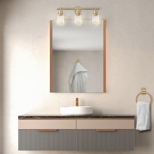 Globe Electric 51638 3-Light Vanity All-in-One Bathroom Set, 5 Piece Gold Finish by Globe Electric - Image 3