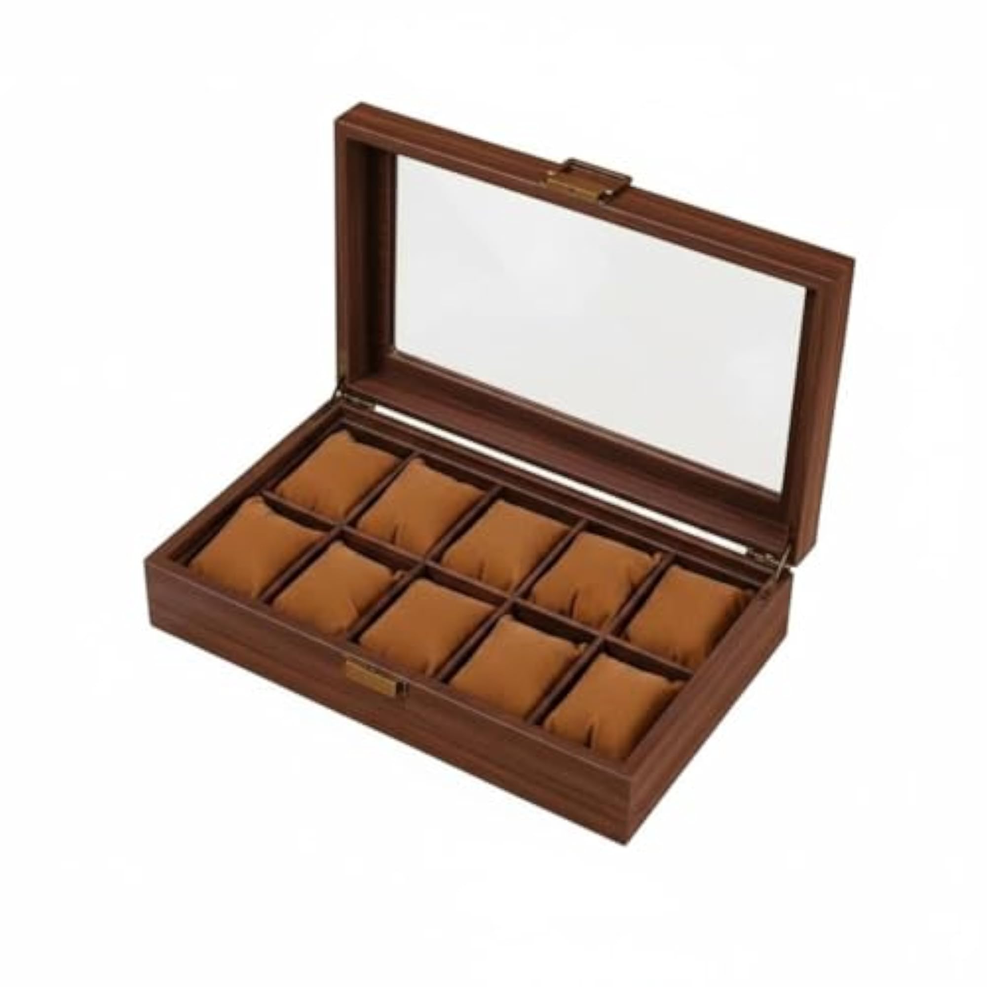PU Leather Watch Organizer Box with Transparent Window