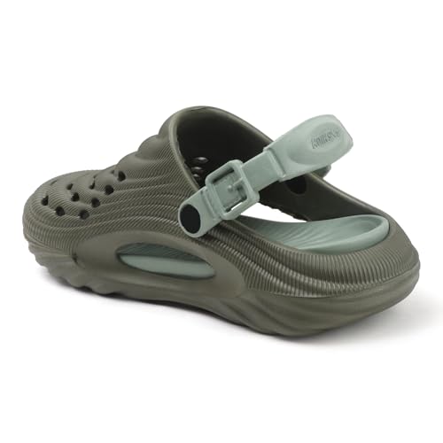 Image of Men's Lightweight EVA Clogs with Adjustable Back Strap | Breathable Anti-Skid Slip-On Sandals | Comfortable Casual Garden Beach Clogs for Indoor Outdoor