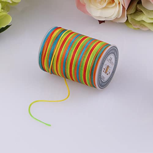 Hilo de coser de poliéster encerado de 0.8 mm, color arcoíris, 98 yardas miniatura 4