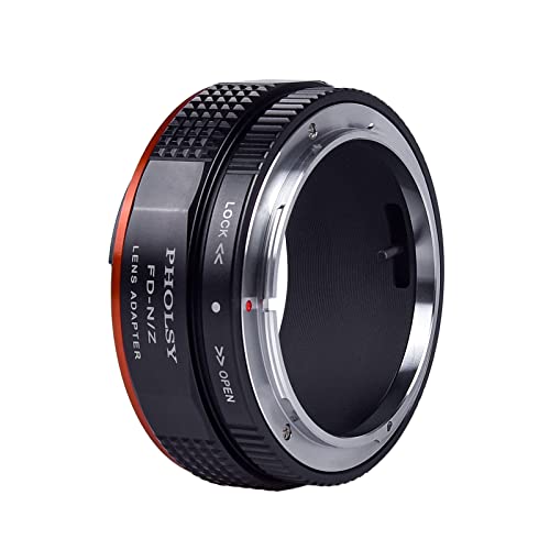 Image of PHOLSY Lens Mount Adapter with Aperture Lever Compatible with Canon FD FL Lens to Nikon Z Mount Camera Body Compatible with Nikon Z fc, Z30, Z9, Z8, Z6 II, Z7 II, Z6, Z7, Z5, Z50