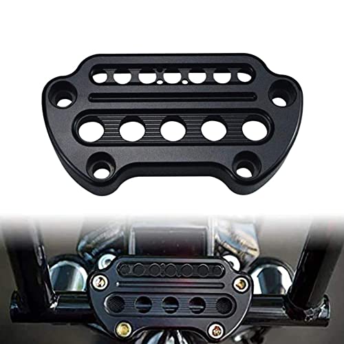 Wowtk TK-G-0122-B Motorcycle Indicator Light Handlebar Top Riser Clamps Aluminum Fits For Harley Sportster Xl 883 Dyna Fat Bob 1995-2020 Low Rider Fxd,Black cover