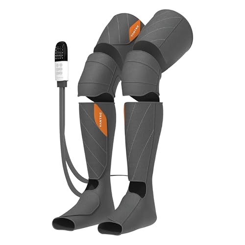 Image of VANTRO Air Compression Leg Massager | 6 Massage Modes | 3 Vibration Levels | Gentle Heat | Auto Pressurization | Timer (15 /20 /25 mins) | Pain Relief for Feet, Calf, Thigh & Knee - Relaxation Gift