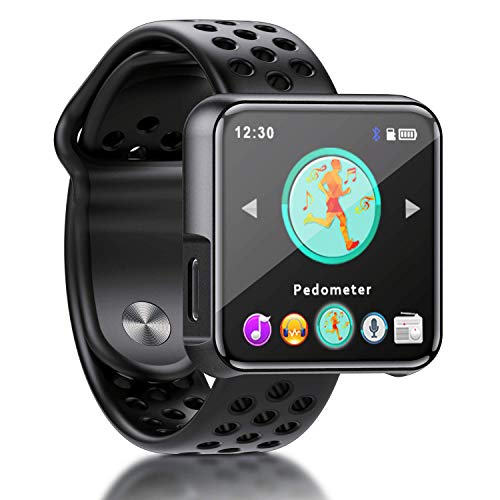 SEWOBYE Portable MP3 Player with Bluetooth, Bluetooth MP3 Watch Player Mini, Sport Music