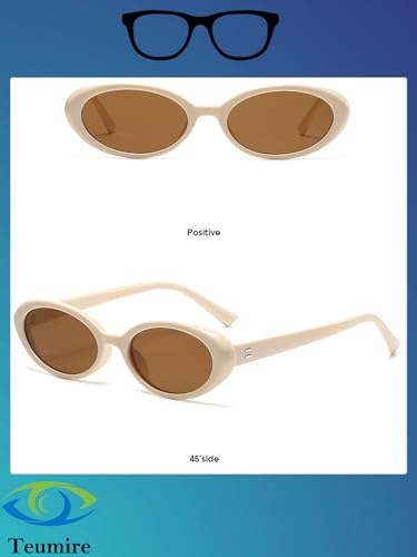 Image of Retro Oval Sunglasses for Women Men 90s Style Vintage Small Sun Glasses UV400 Protection Shades