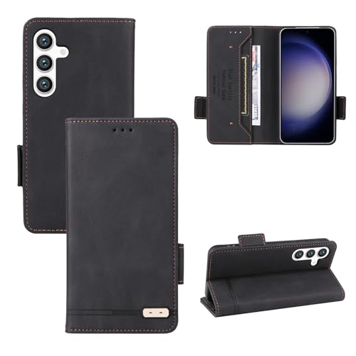Protection intégrale Samsung S24 contre les chutes avec étui portefeuille cuir