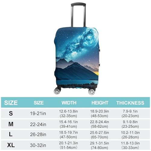 Celestial Night Sky Luggage Cover, Elastic Luggage Protector Fits 19-32in Suitcases, Washable & Anti-Scratch Suitcase Cover for Men Women L2