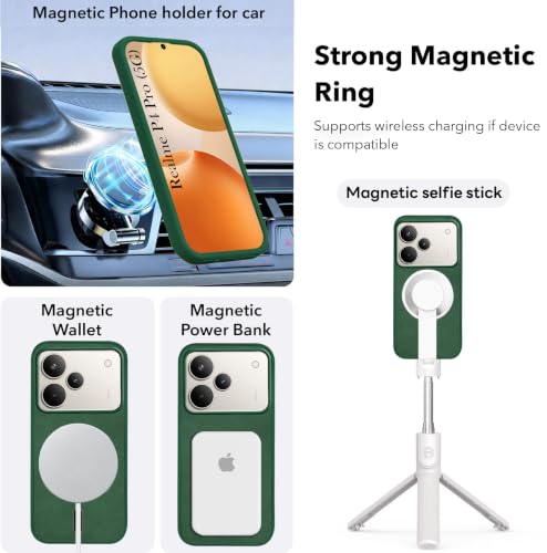 Image of Jkobi Leather Finish Back Cover Case for Realme P4 Pro (MagSafe Compatible Wireless Charging | Soft Touch | Camera Bump Protection)