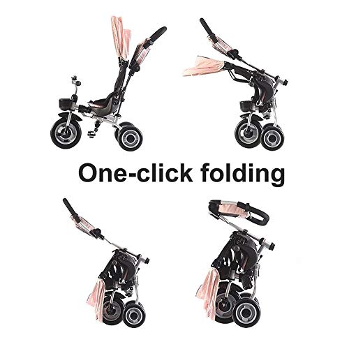 Collapsible Baby Stroller Kinderfahrrad mit Sunshade mit Safety Fence Outdoor Dreirad Boy and Girl Toys (Farbe: Grau… – Bild 4