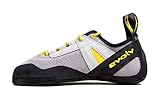 EVOLV Mens's Defy Lace Rock Climbing Shoes - Sport, Bouldering, Indoor Climbing - Fog Gray/Banana - 9.5