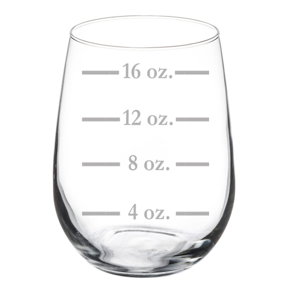 Buy Wine Glass Goblet Measuring Cup Ounces (17 oz Stemless) Online at