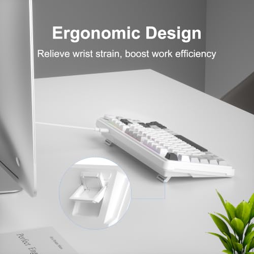 Image of MageGee 80% Gaming Keyboard, RGB Backlit Wired Mechanical Feel Keyboard with Volume Knob, 80 Keys Compact USB Keyboard, 19-Key Rollover, Multimedia Keys for PC, Computer, Laptop, Windows