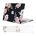 MOSISO Case Only Compatible with Older Version MacBook Pro 15 inch A1398 with Retina Display (2015 - end 2012 Release),Plastic Pattern Hard Shell&Keyboard Cover&Screen Protector, Peony on Black Base
