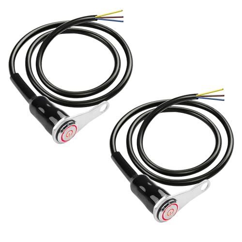MEIRIYFA Interruttore a LED per moto, 12 V, universale, interruttore per manubrio di moto, sostituzione a LED, pulsante di modifica della staffa di controllo, confezione da 2, luce rossa
