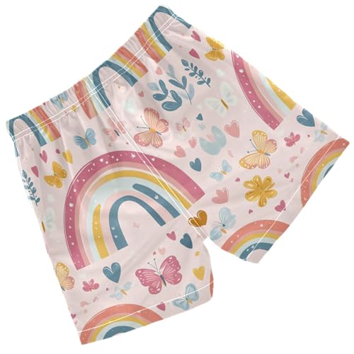 Pigsaly Boys Swim Trunks Cute Rainbows Butterflies Boys Board Shorts Swimsuit Swimwear Summer Bathing Suit XS2