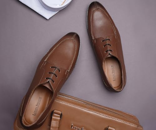 Image of LOUIS STITCH Derby Formal Shoes for Men | Lace-Up Front Cut | Ideal for Business, Casual, Parties (RGFCBU)