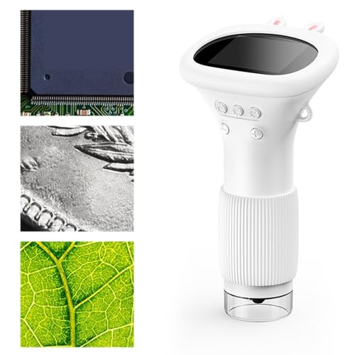 Image of 2in Screen Handheld Microscope 2MP 100 to 1000X Zoom Real Time HD Imaging Portable Microscope with 8 LEDs (White)