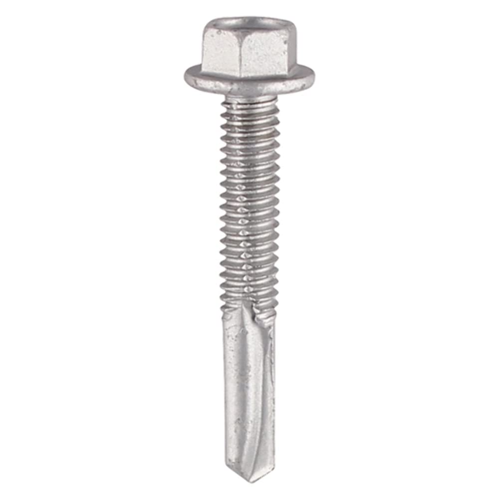 Timco - Metal Heavy Section Screws - Hex - Exterior - Silver Size 5.5x32-100 Pcs