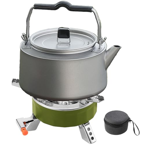Hornillo de camping individual con bolsa de transporte, quemador portátil plegable de 6800 W, con bolsa de transporte, para senderismo, , barbacoa, caza