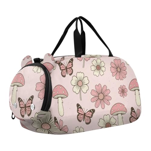 Bolsa de lona infantil con diseño de mariposas ideal para viajes de fin de semana