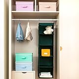 BrilliantJo Aufbewahrungsboxen mit Deckel, Faltbarer Aufbewahrungskorb für Kleidung mit Griff für Spielzeug, Bücher, Schrank, Schlafzimmer, Zuhause, 4-Regenbogenfarben-Set 33,5 x 31,75 x 17,5 cm