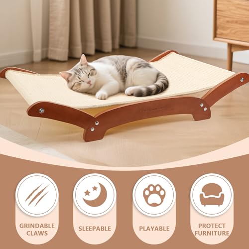 Rascador Extra Grande para Gatos con Cama y Marco de Madera miniatura 5