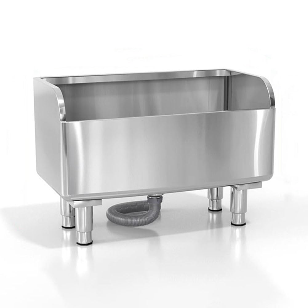 ASerZenith Stainless Steel Floor Mop Sink, Laundry Slop Sink, Mop Service Basin For Kitchen, Restaurant, Hospital, School(Silver-80X41X55Cm)