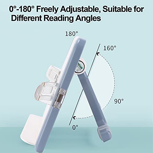Portable Reading Shelf, Adjustable Hands Free Cookbook Holder Reading Rack For Textbook Recipe Magazine Tablet(Blue) #TOP6