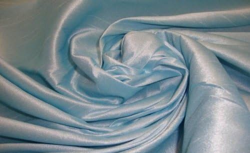 LUVFABRICS Baby Blue Shantung Dupioni Faux Silk Fabric Per Yard