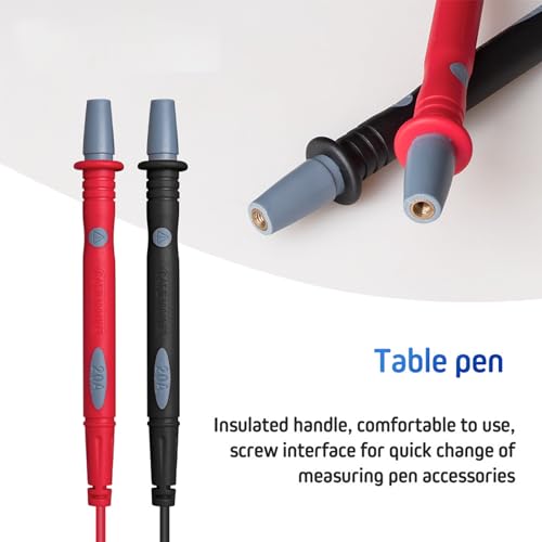 Image of Multimeter Test Leads Kit with Alligator Clips, 12Pcs Professional Multimeter Probe Kit with Replaceable Alligator Clips 1000V 20A