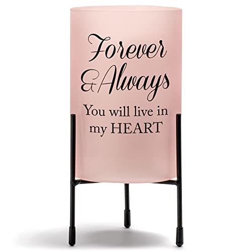 Elanze Designs Forever and Always Pink 8 inch Glass Hurricane Candle Holder
